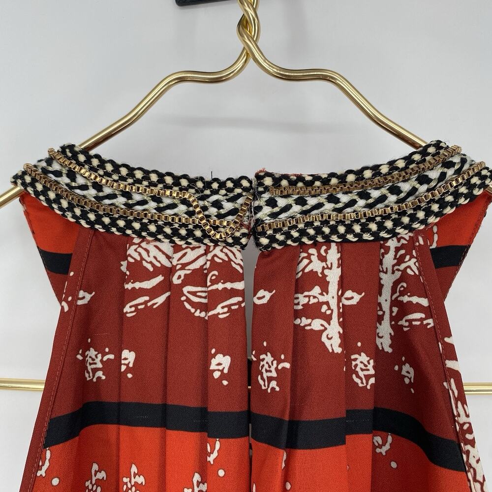 Ranna Gill Anthropologie Kaza Dress NWT Beaded Neck Red Size 2 - Picture 5 of 7